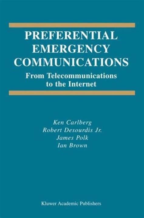 Book cover: Preferential emergency communications